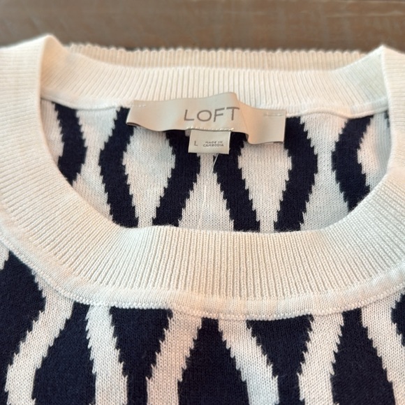 Navy and White Patterned Sweater - Picture 5 of 5